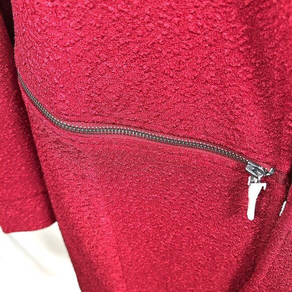 Soft Surroundings Womens Cardigan Sz M Red Crochet Open Front Boxy Lagenlook NEW - Picture 2 of 9